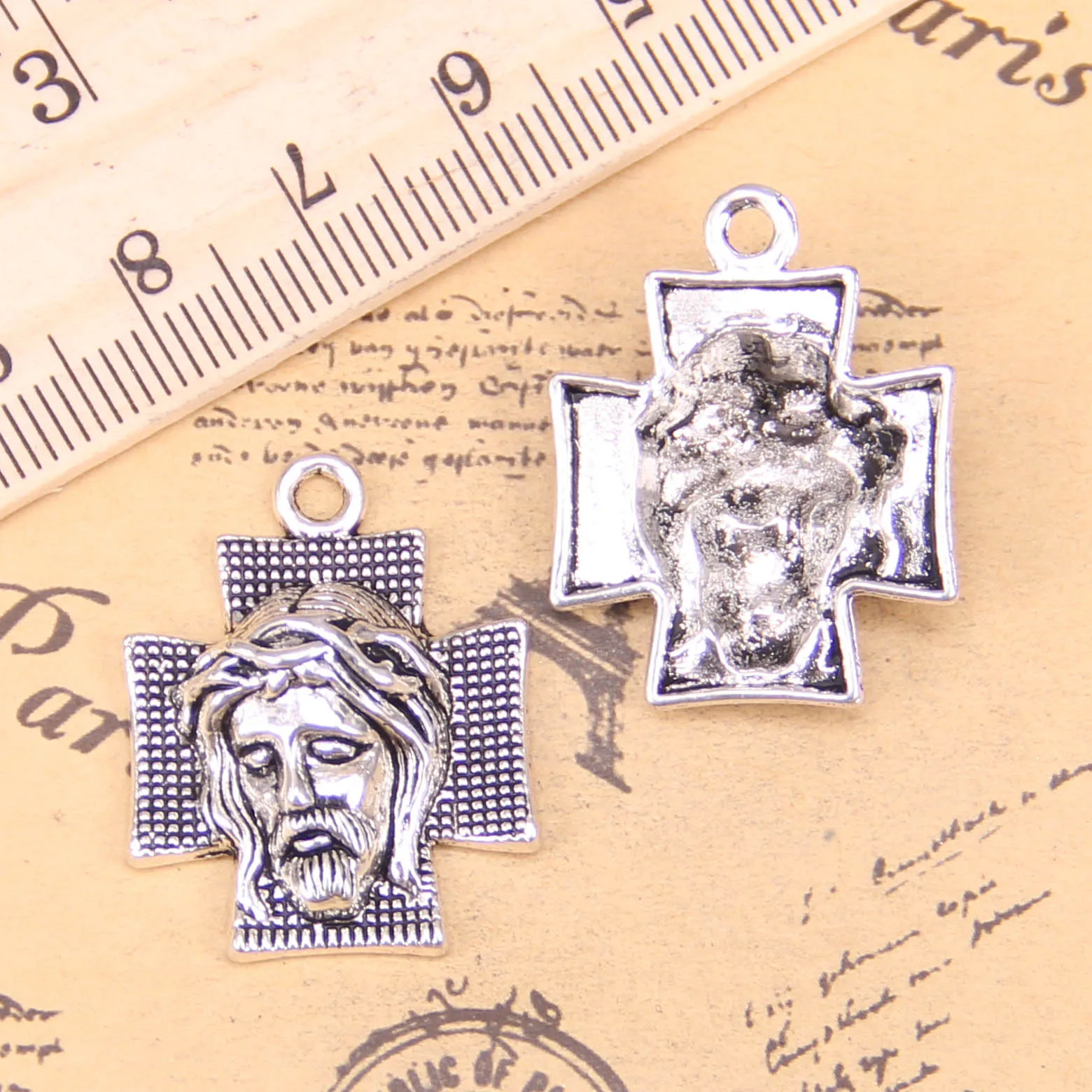 45pcs Jewelry Charms cross jesus 28x22mm Antique Silver Plated Pendants Making DIY Handmade Tibetan Silver Jewelry