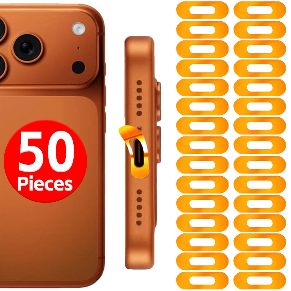 

50-10pcs Mobile Phone Charging Port Protectors Sticker for IPhone 17 16 Samsung Mi Metal Protective Protectors Type C Universal