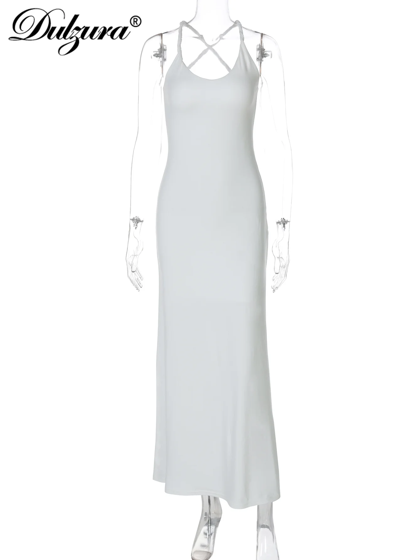 DulzuraแขนกุดBackless SLIM FIT Camiชุดยาวสตรีเซ็กซี่Elegantชุดปาร์ตี้Streetฤดูร้อนเสื้อผ้าขายส่ง