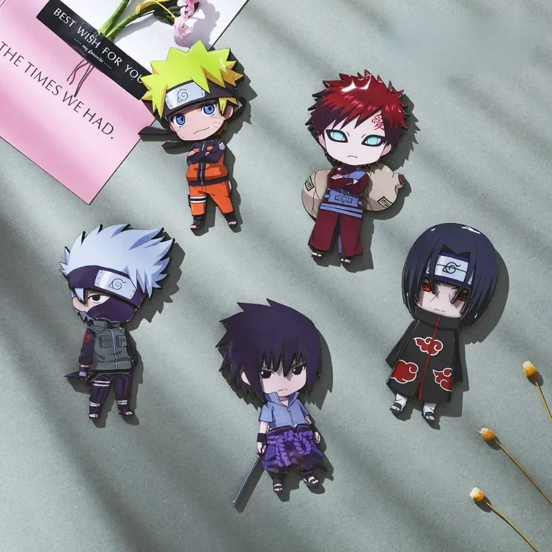 10cm Naruto Anime Refrigerator Magnet Home Sticker Decoration Memo Uchiha Sasuke Haruno Sakura Hatake Kakashi Uchiha Itachi Toys