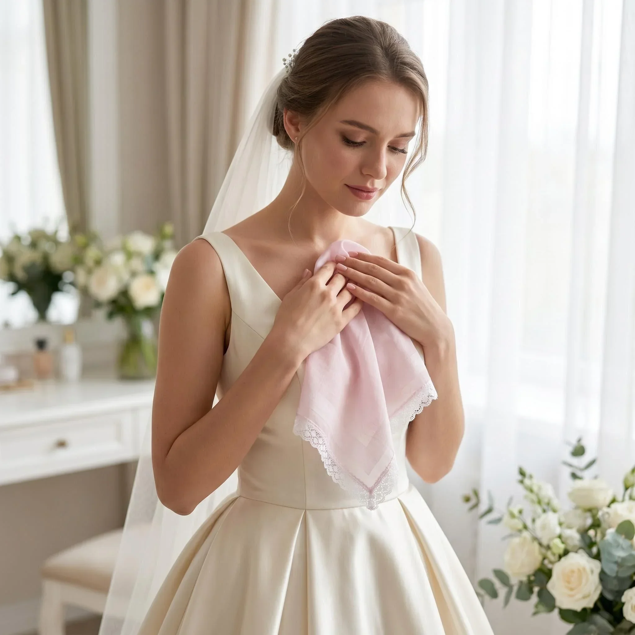 Lightweight 5Pcs Wedding Blessing Handkerchiefs, Gift for Parents