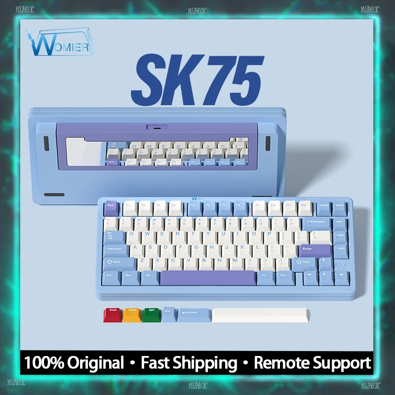 

Womier SK75 Механическая клавиатура с ЧПУ Алюминиевый корпус Динамическая RGB Беспроводная Bluetooth-клавиатура Индивидуальный переключатель POM с возможностью горячей замены
