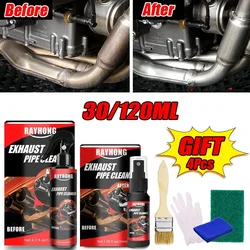 120ml Car Motorcycle Exhaust Pipe Cleaner Car Rust Remover with Gloves and Brush Repair Maintenance Tool Set Car Clean Tools