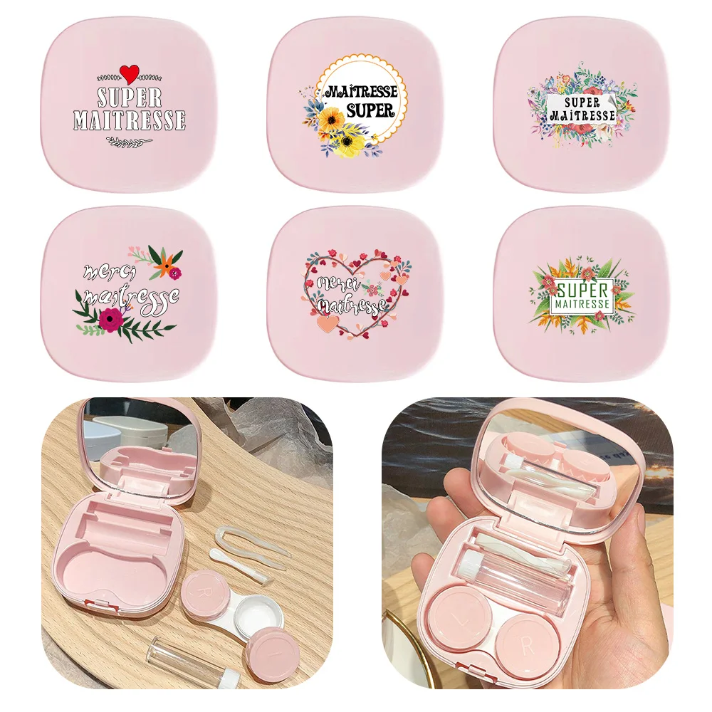 

With Mirror Contact Lens Container Case Sealed And Portable Contact Lens Box With Tweezers Easy To Carry Maitresse Pattern