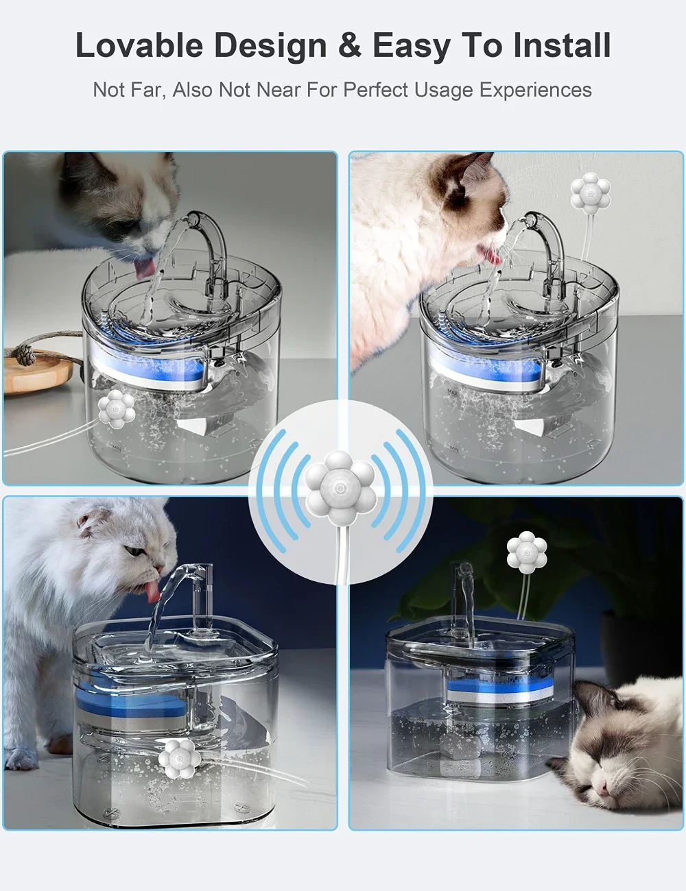 Automatic Home Pet Water Dispenser Motion Sensor Filter Fountain Universal Infrared USB Powered Detector Dog Cat Accessories