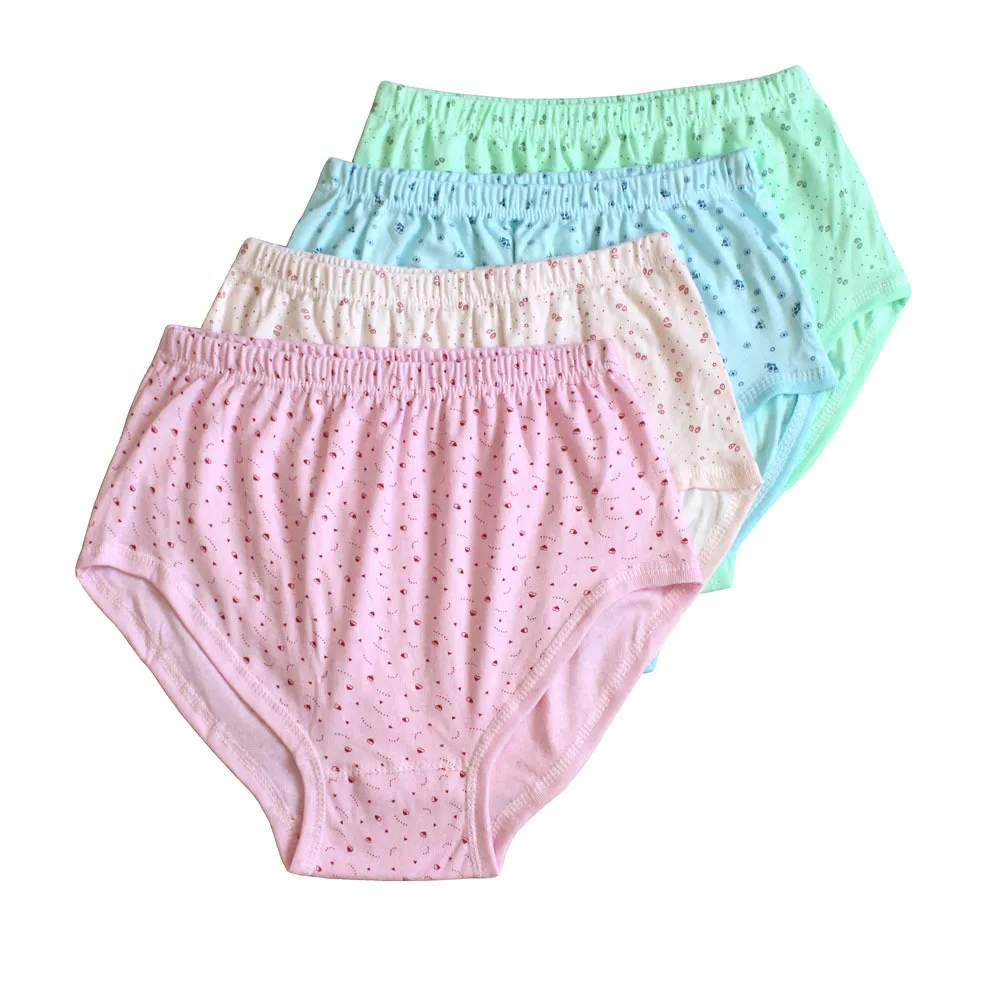 5pcs New Cotton Comfortable Medium High Waist Women Triangle Underwear Middle Elderly Oversized Loose Pants Mom Grandma