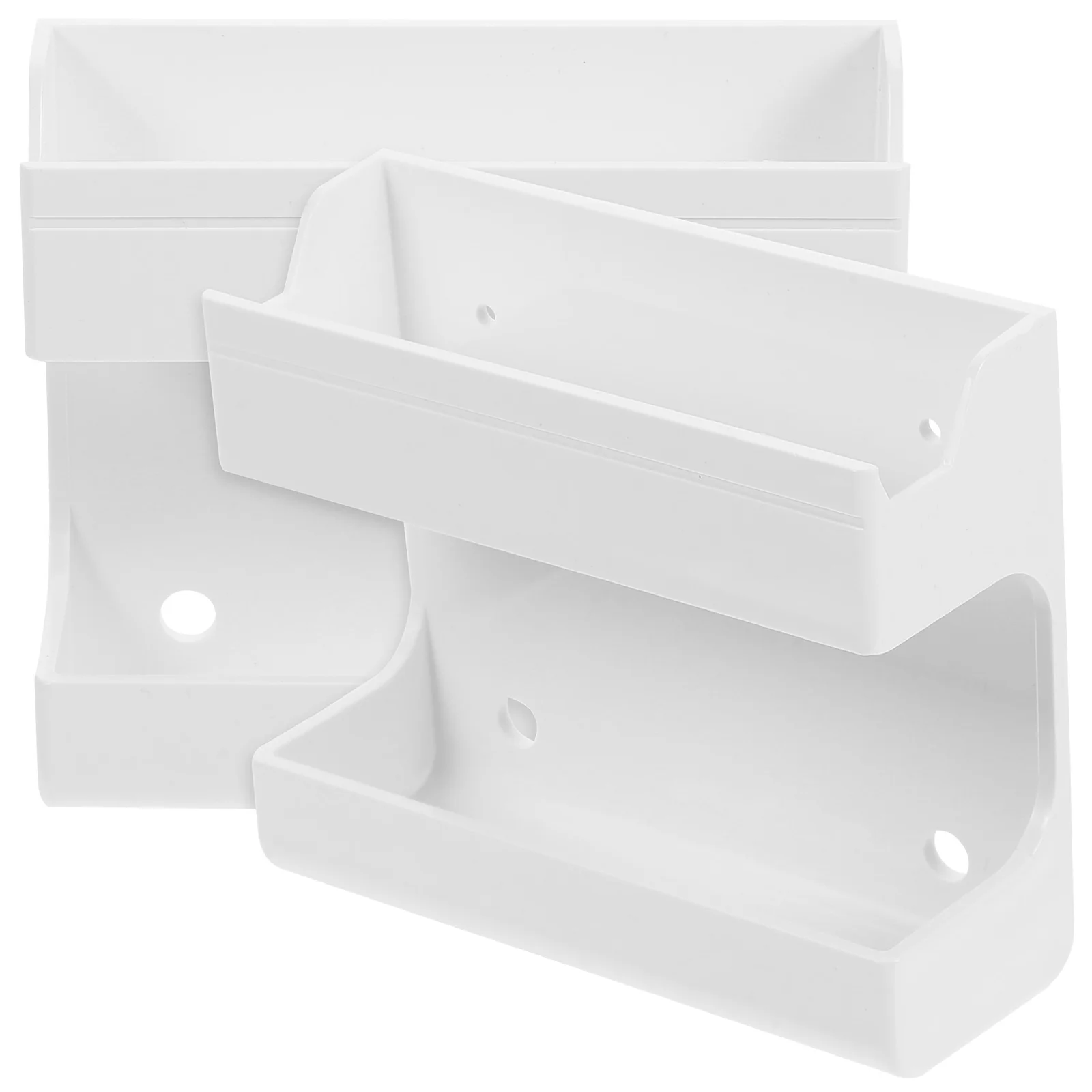 

2 Pcs Wall Storage Box Adhesive Holder Chargers Phone Rack Hook Remote Control Television Cell