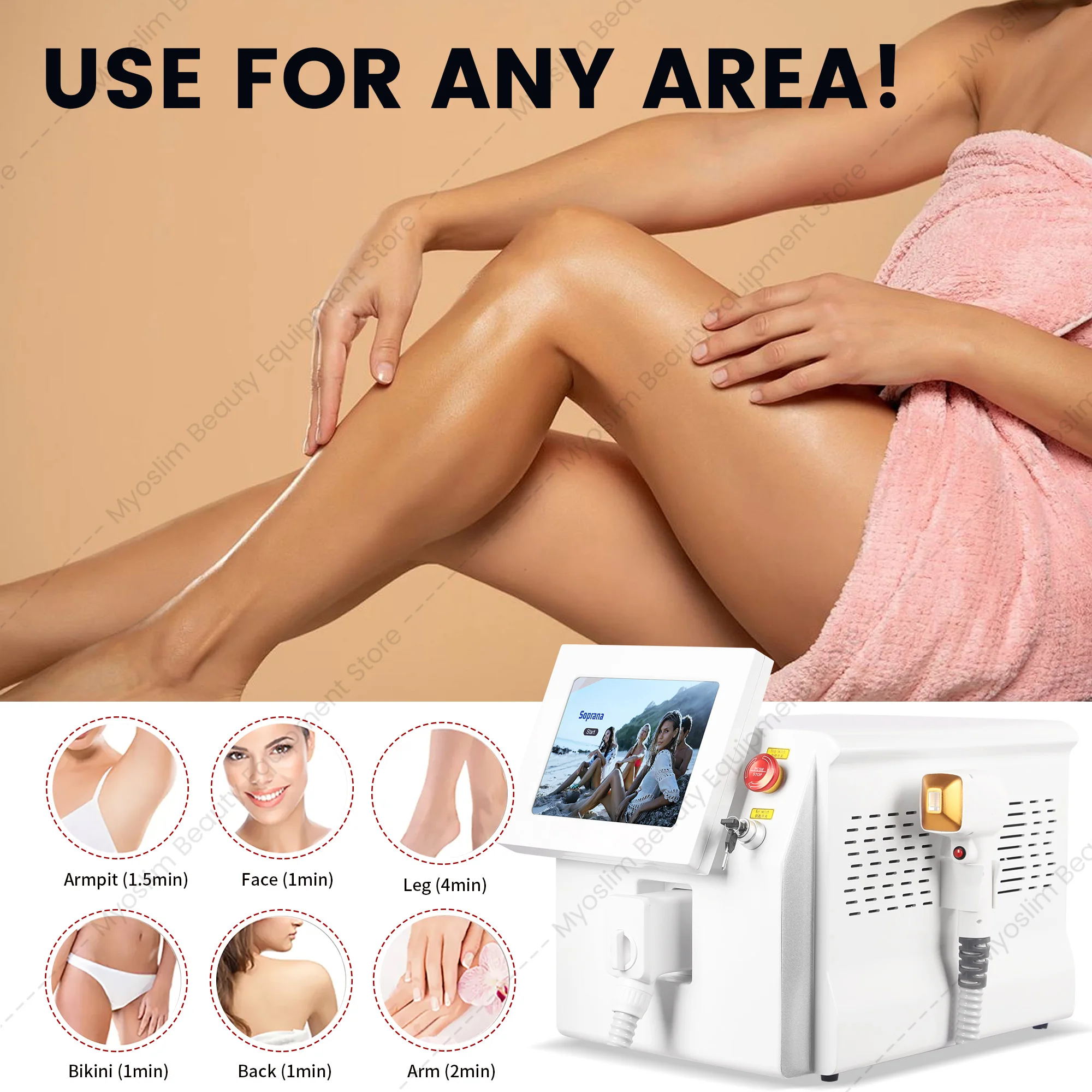 NEW 808nm Diode Hair Removal Equipment Permanent Painless Non-invasive Permanent Cooling Head