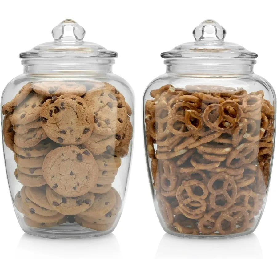 

Glass Jars with Airtight Lid Set of 2 Large Apothecary Jar 2 pc Glass Jar Set Canisters Sets for the Kitchen for Cookies Flour