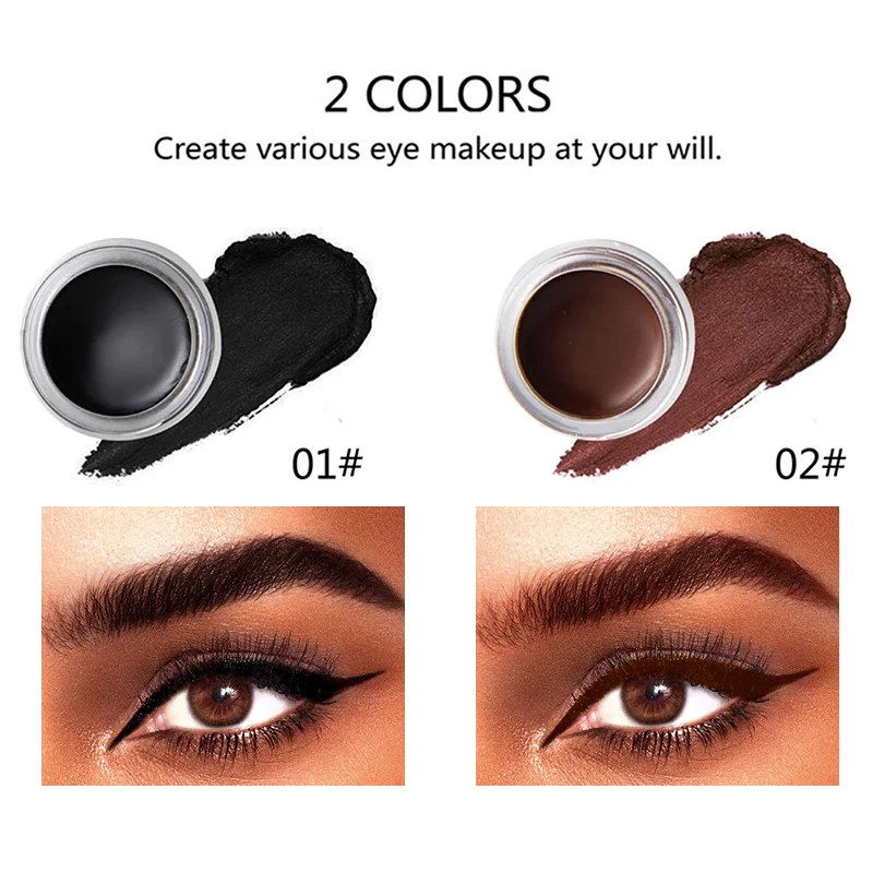 Eyebrow Pomade Waterproof Eyeliner Gel Makeup Long Lasting Tinted Sculpted Brow Gel With Brush Eyebrow Shade Eye Liner Cream