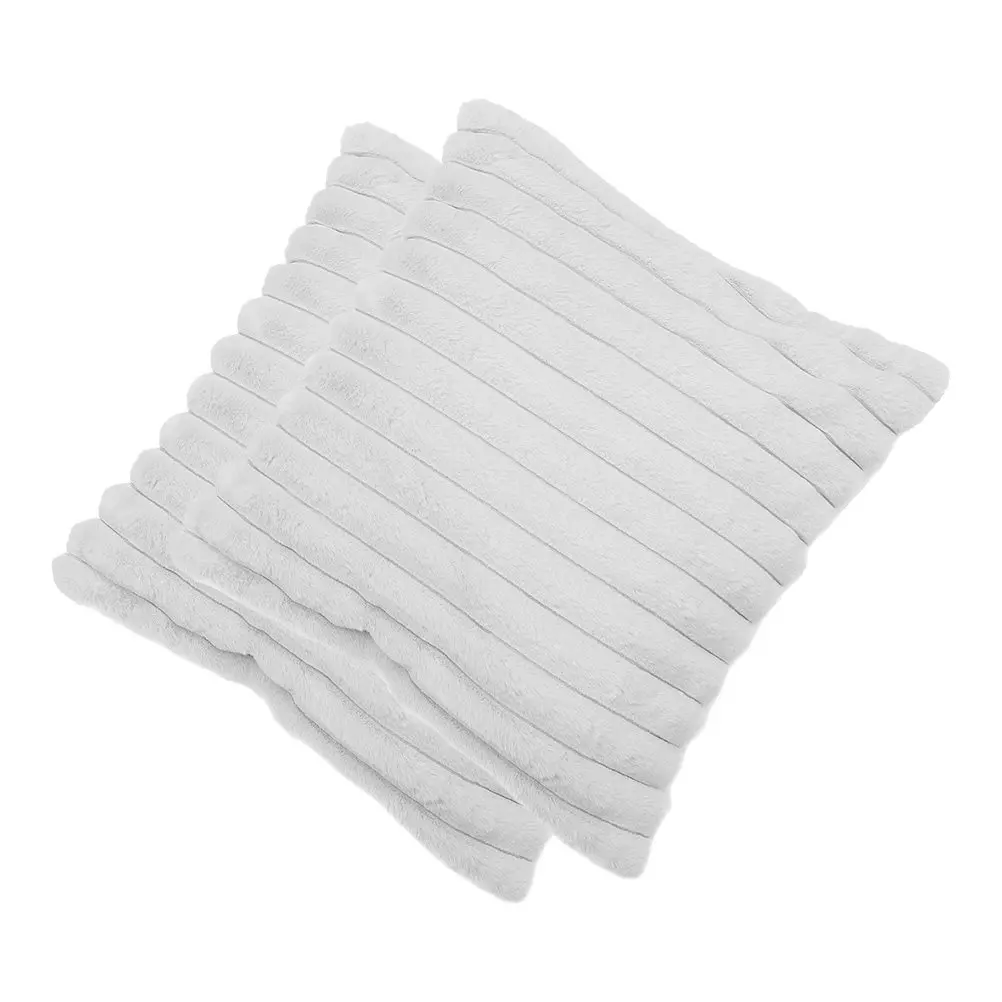 2Pcs Rabbit Hair Style Pillow Covers Comfortable Removable Decorative Throw Pillow Covers for Living Room Bedroom Hotel Easy