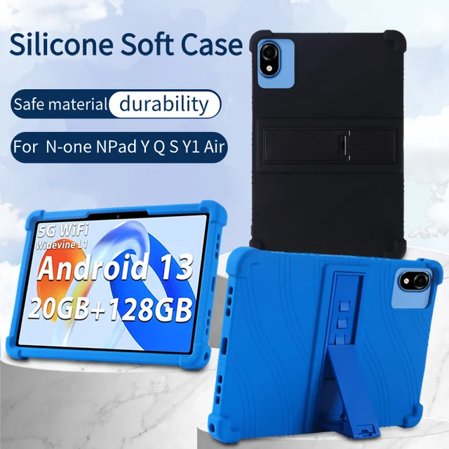 Dla N-one NPad Y Q S Y1 Air Case 10,1 cala Miękki tablet PC Silikonowa, odporna na wstrząsy obudowa Miękka silikonowa obudowa ochronna na stojak