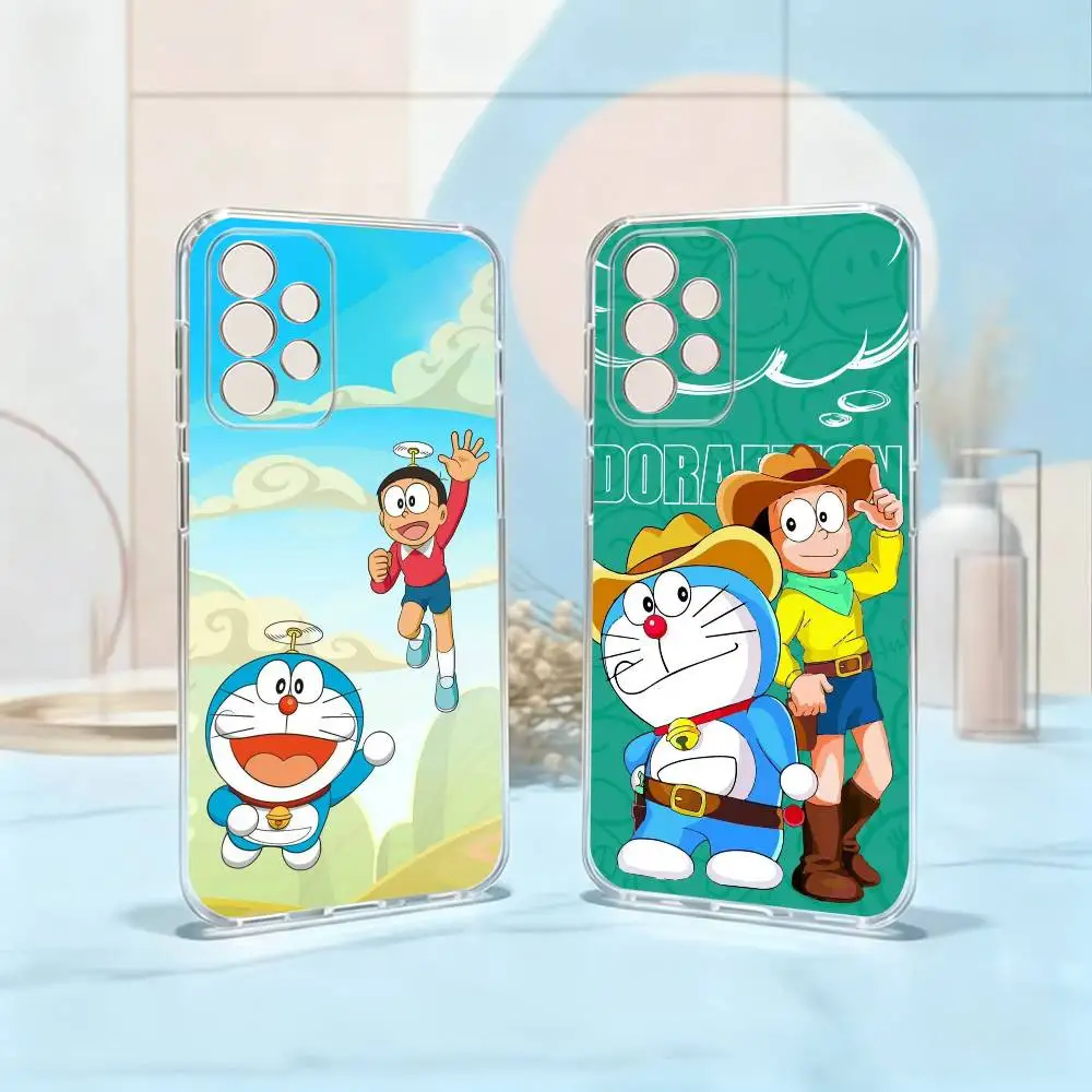 Doremon-N Cat R-Robot Phone Case Transparent Silicone Soft For Samsung S25,S24,S21,S22,S23,S30,Ultra,S20,Plus,Fe