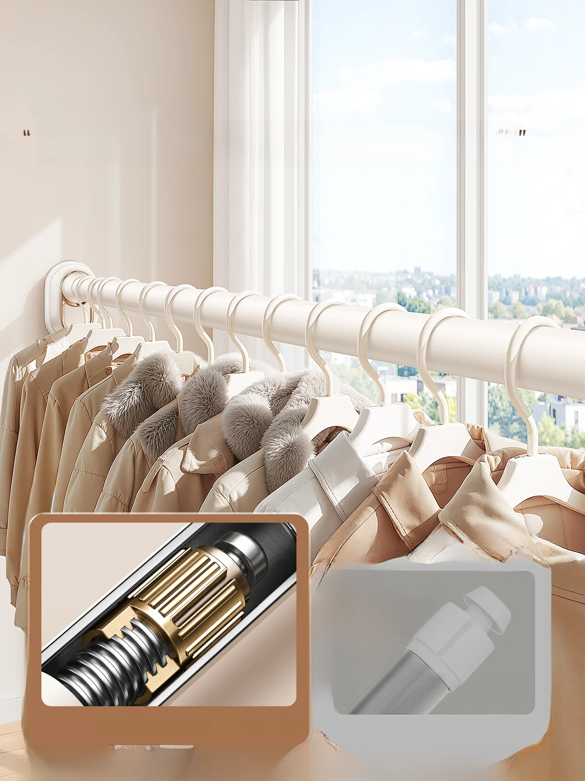 

Расширяемая веревка без сверления, балкон, фиксированная веревка для одежды Drng Ra, карниз для штор, шкаф, опорный стержень для батомы, прямой стержень, авпа