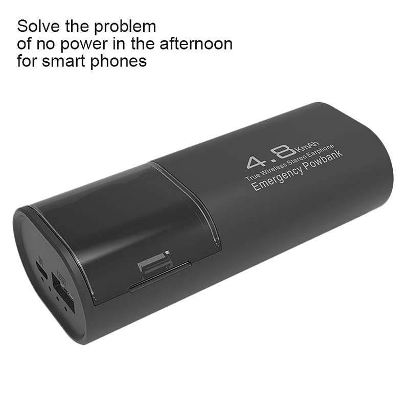 Ofertas superiores fones de ouvido sem fio bluetooth 5.0 com 4800mah caso de carregamento [como banco de potência] com microfone usb tipo c cabo tws estéreo in-e