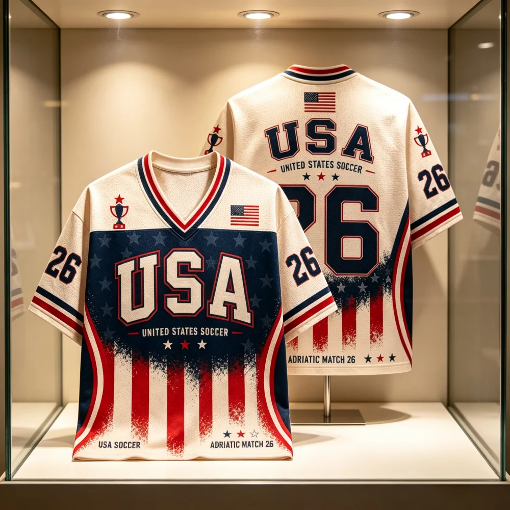 New Women USA  Soccer Jersey  Breathable Comfort Hot Sale Light and Thin Fashion Loose Fit Streetwear Casual Family Kids Tees