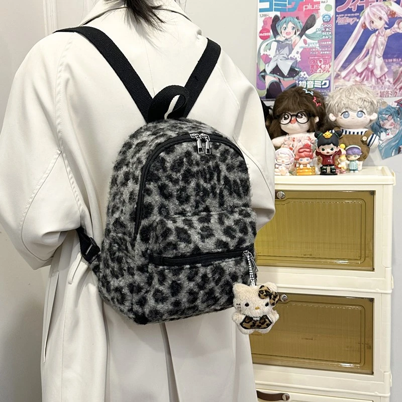 2026 شتاء جديد سستة موضة سروال قصير حقائب الظهر سعة كبيرة شخصية الرجعية الداخلية سستة جيب المرأة الحقائب المدرسية #2