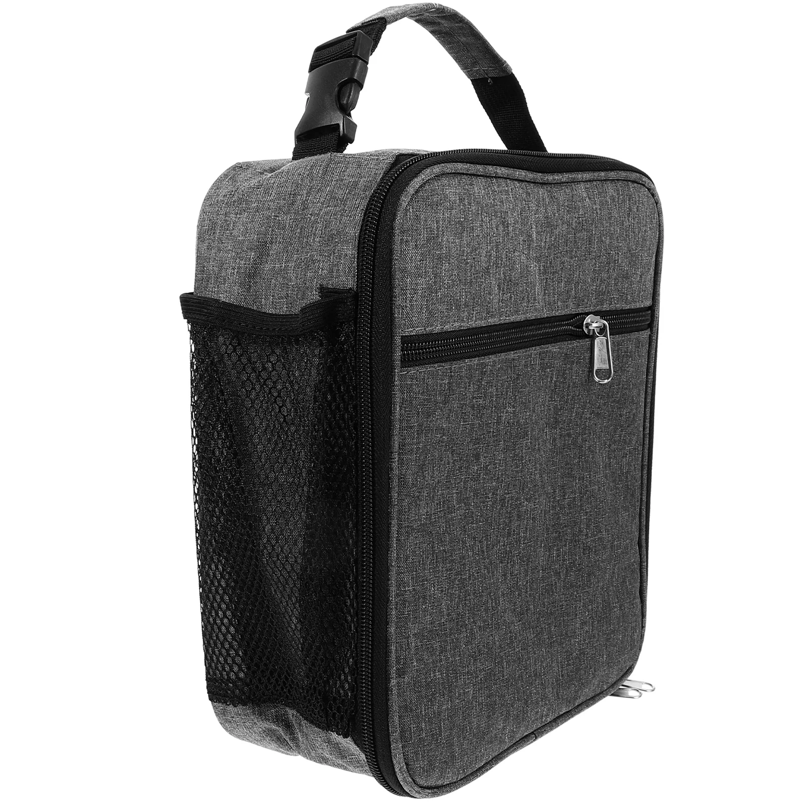 

1pc Lunch Bag Tote Insulation Reusable Dark Grey Large Capacity Waterproof Easy Clean Oxford Cloth Student Travel Picnic Camping