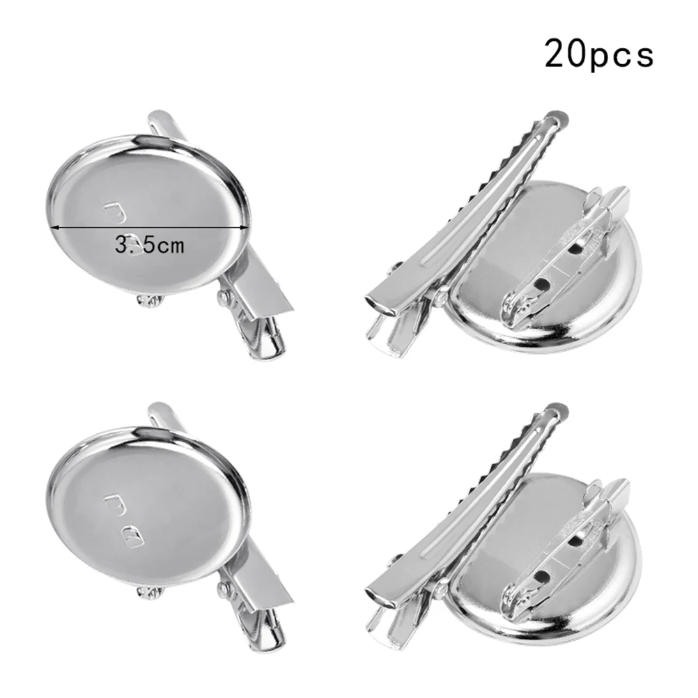 

20 PCS Clamp Brooch Trays Bezel Blanks Base Making Accessories Findings