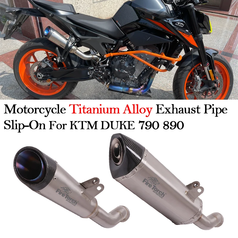 Titanium Alloy Motorcycle Exhaust Muffler DB Killer Escape Moto Link Pipe For KTM DUKE 790 890 KTM790 KTM890 2018 - 2021 Slip-On