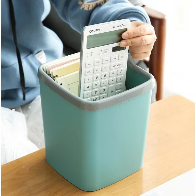 Household Creative Desktop Trash Can Small Mini Office Trash Can Bedside Bedroom Living Room with Lid Storage Bucket