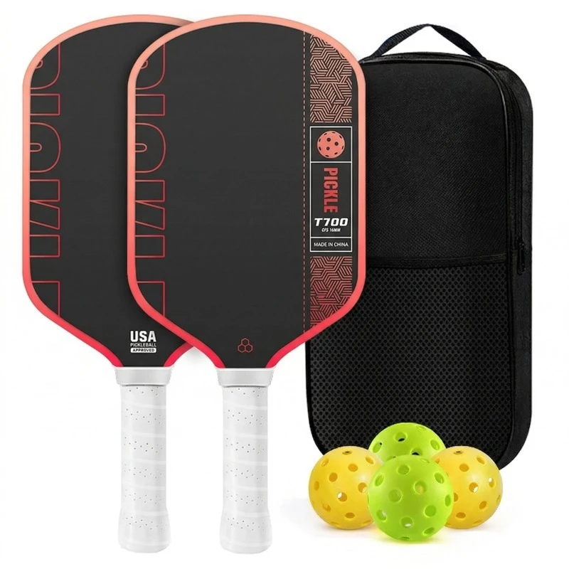 

Набор ракеток для пиклбола из углеродного волокна 16 мм, легкие, с матовой поверхностью, профессиональные игровые принадлежности