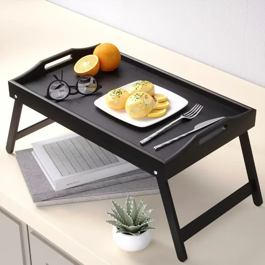 Bandeja dobrável para sobremesa, mesa de leitura para quarto, escritório, café da manhã, chá, multifuncional, rack de leitura, chão, computador, placa de mesa