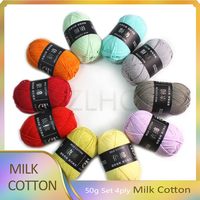 A1 50g/Set 4ply Soft Milk Cotton Yarn for Crochet Threads for Knitting Wool DIY Craft Sweater Hat Baby Wool Hand Knitting
