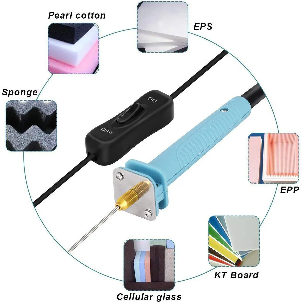 

Electric Polystyrene Cutter Stainless Steel 15W 10Cm Heater Tube Portable Cutting Tool Eu Plug Foam Cutting Pen for Artwork