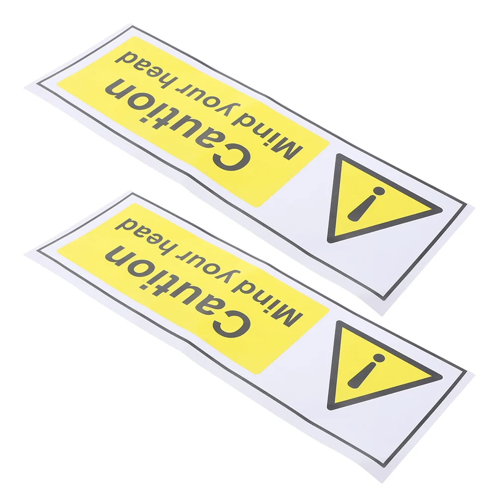 2pcs Safety Sticker Clear Warning Decals Durable Waterproof Pp Material For Factory School Hospital Use Self Adhesive Safety