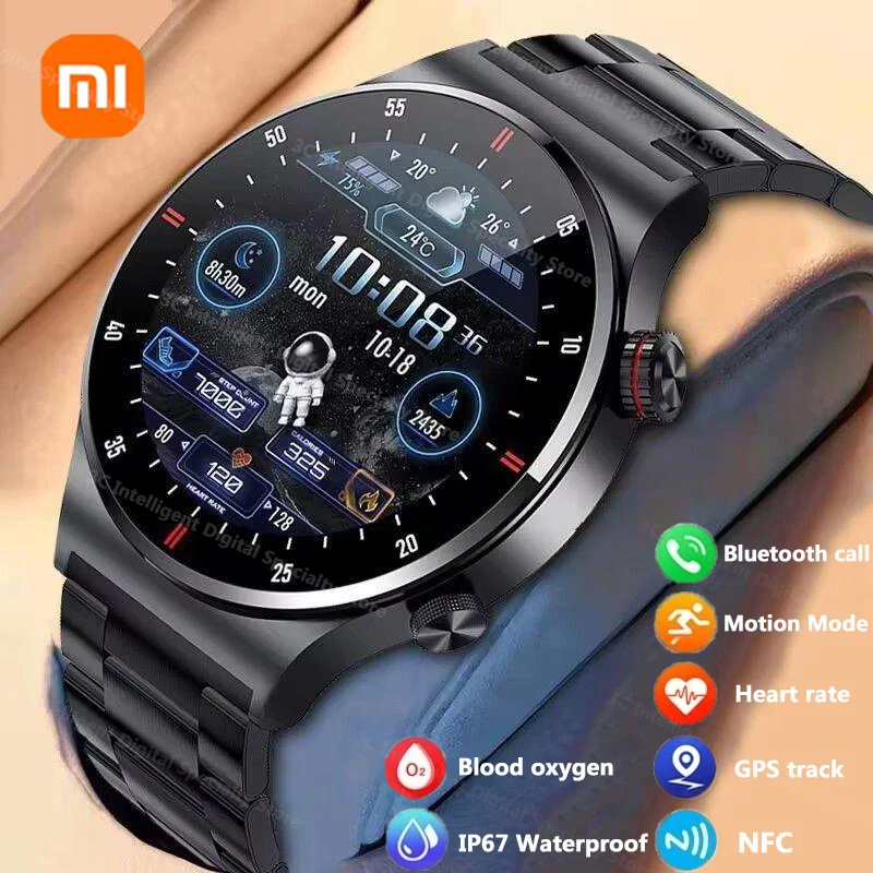 

Xiaomi Smart Watch NFC Men 390*390 HD Screen Health Watches GPS Sports Heart Rate Bluetooth Call Business Man SmartWatch