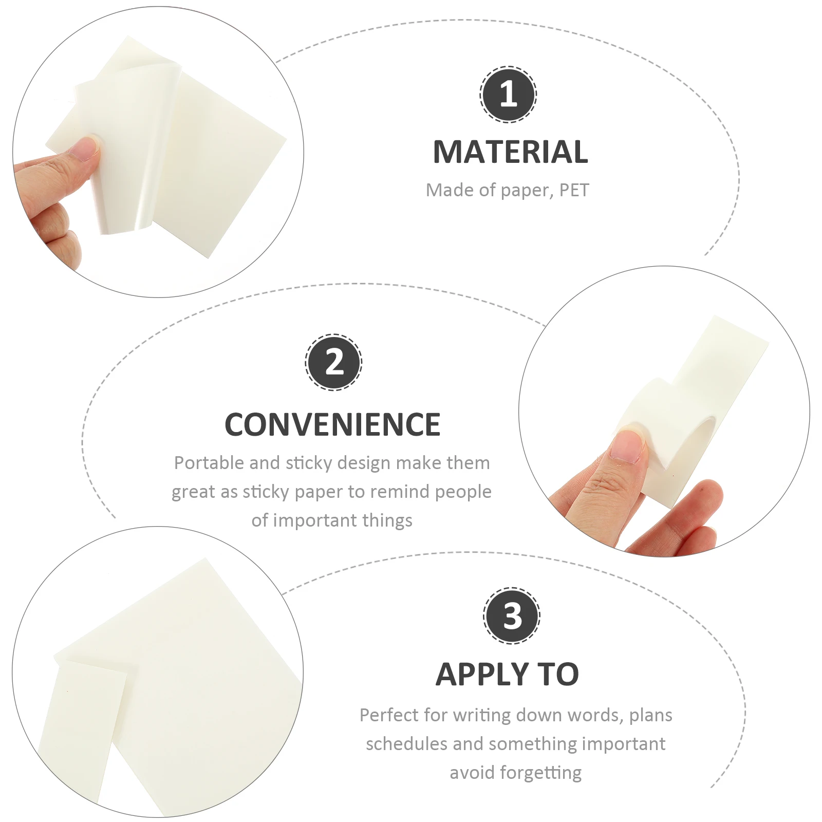 

Transparent Clear Adhesive Memo Stickers Office Supplies DIY Pocket Notepaper To do List Visible Short Note Writing