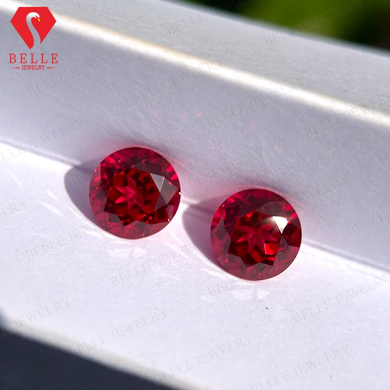 

NEW Red Color Lab Created Round Brilliant Cut Natural Lab Grown Ruby AGL Certificated Stone Round Shape Beads Jewelry Making Gem