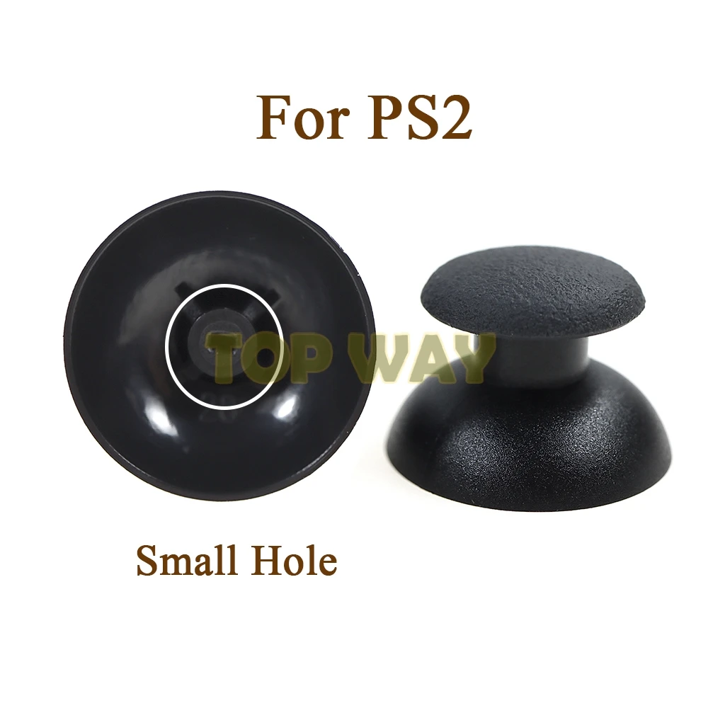 2PCS Black Small Hole Mushroom 3D Rocker Joystick Cap Shell Thumbstick For PS2 PS3