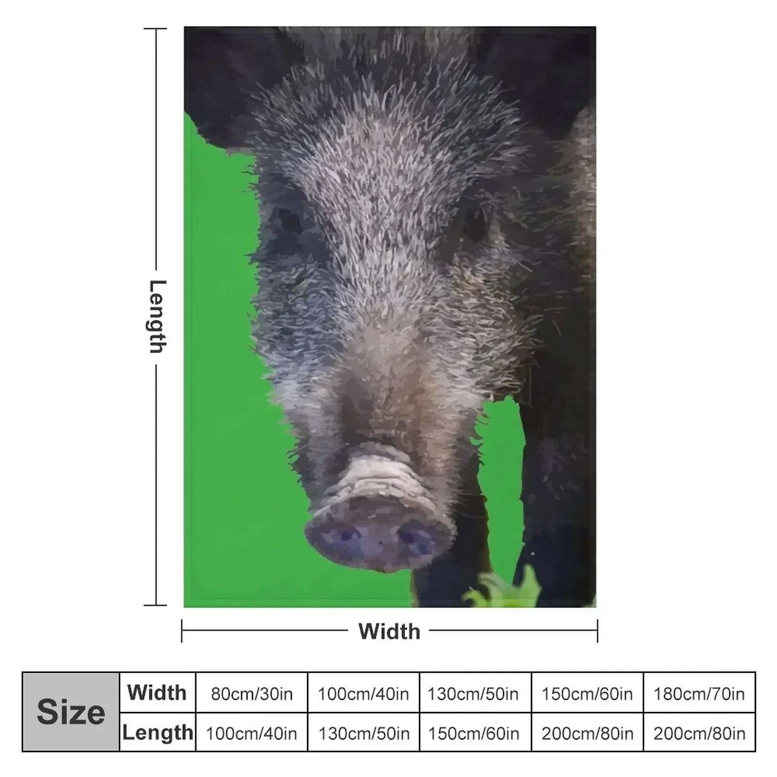 Boar Making Eye Contact Vector Art Throw Blanket couch cozy soft plush fuzzy picnic outdoor blanket
