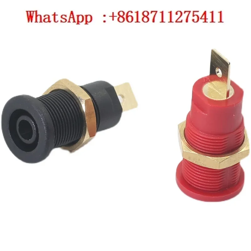 10PCS BS4302AU-HEX High Voltage Safety Type 4mm Gold Plated High Temperature Resistant Easy to Weld Panel Mounted Banana Socket