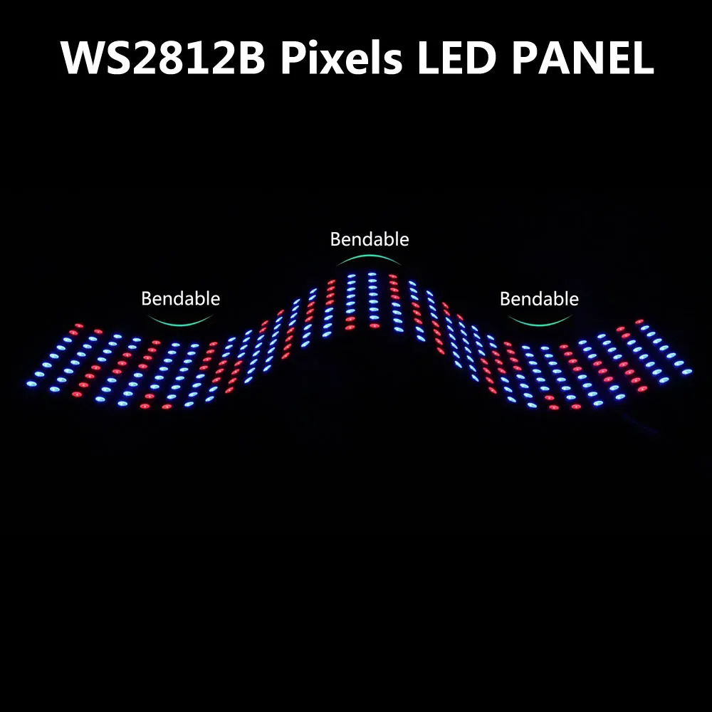 1~5Pcs WS2812B 16X16 RGB LED Digital Flexible Individually Addressable Panel Light Strip WS2812 8X8 8X32 Module Matrix Screen 5V