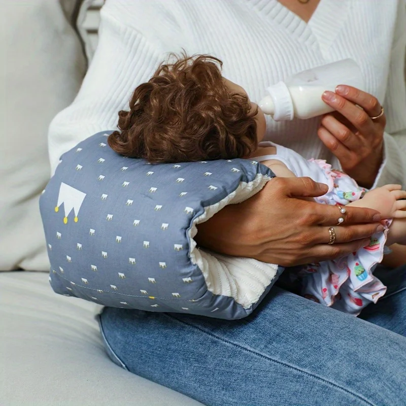 Baby Nursing Pillow, Soft Cotton Arm Support, Breastfeeding Pillow, Waist Lifting Design, Easy Feeding for Mom