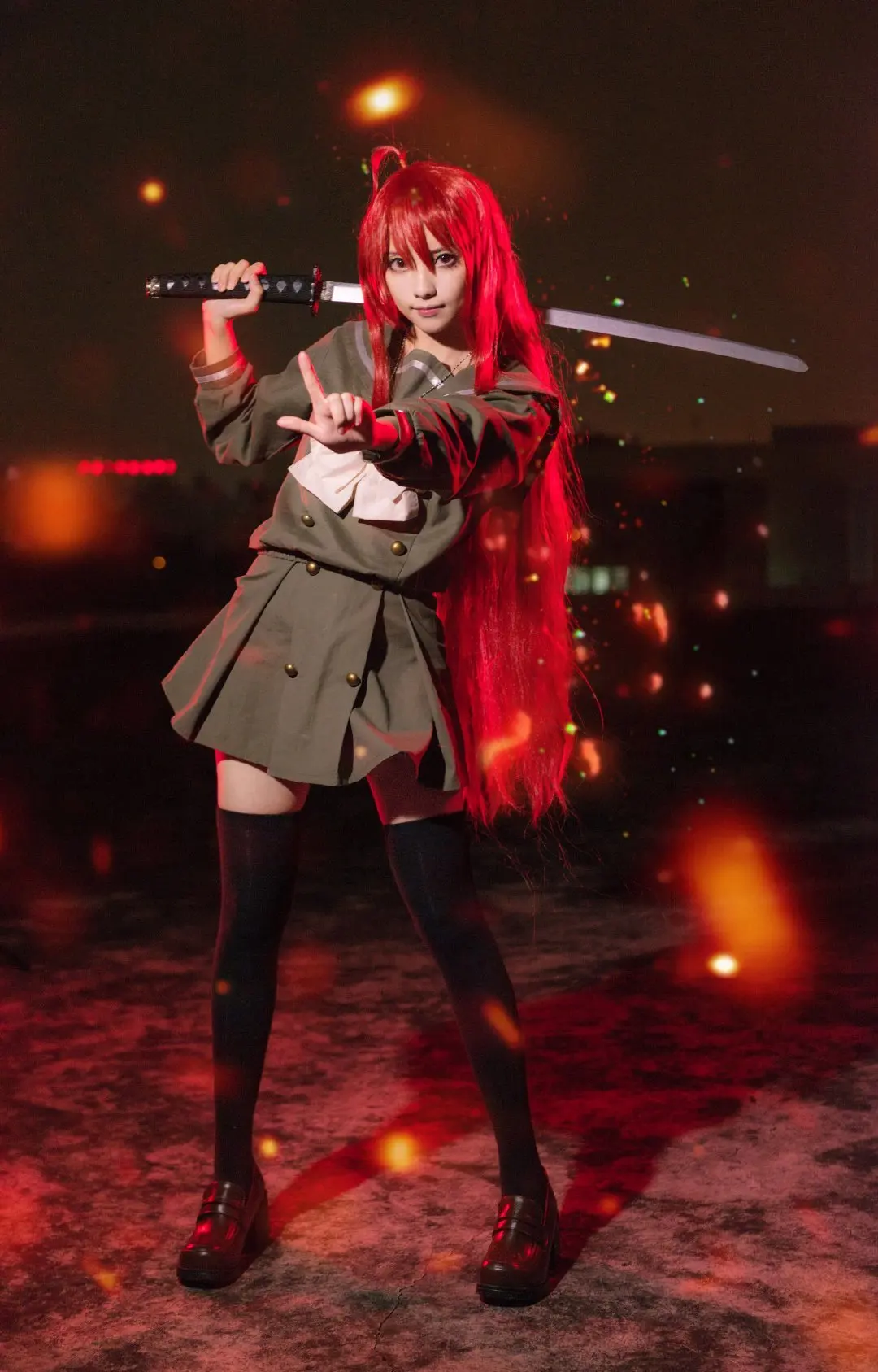 Anime Shakugan No Shana Cosplay Costume Shana School Uniform JK Outfits Halloween Costumes Wig For Women