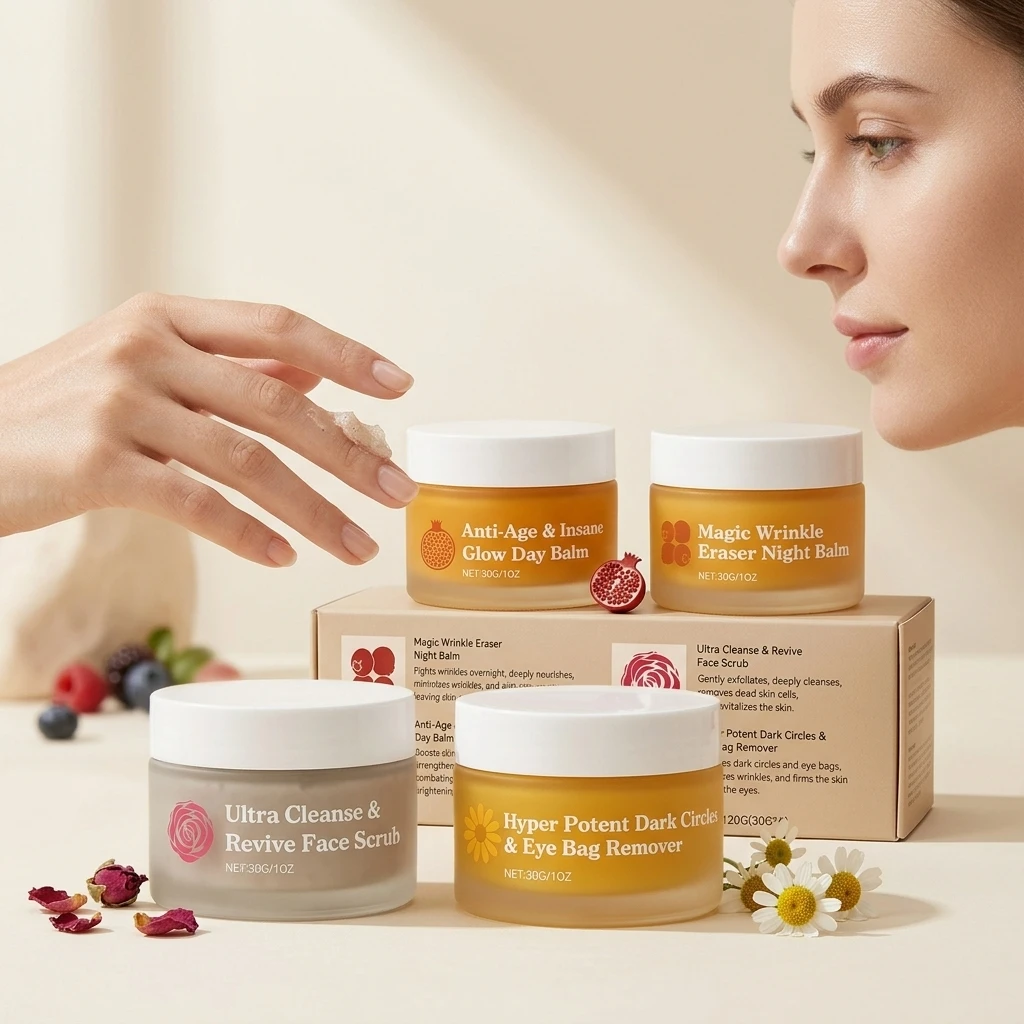 Day Night Skincare Set Gentle Repair Skin Barrier Hydrating Brightening Skins Reduce Wrinkle Dullness Eye Face Skincare Combo