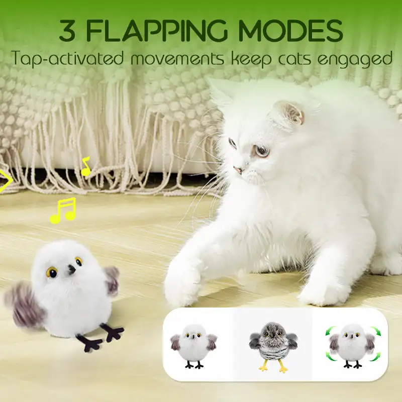Jouet interactif pour chat en forma de pájaro realista