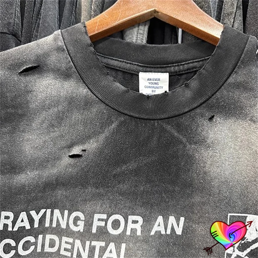 2024 Fading Grey Enfants Riches Deprimes Tee Men Women Break Details Washed ERD T-shirt Oversize Tops Vintage Short Sleeve