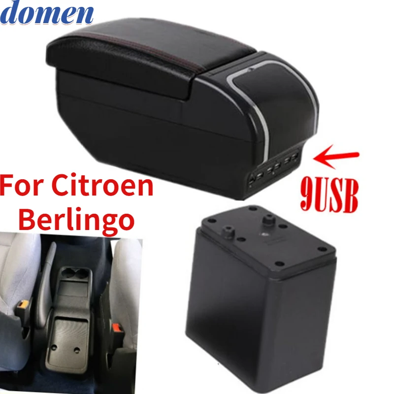 For Citroen Berlingo Armrest Box Peugeot Partner 2014 Car Accessories Original Hand Box Double Layer Chargeable