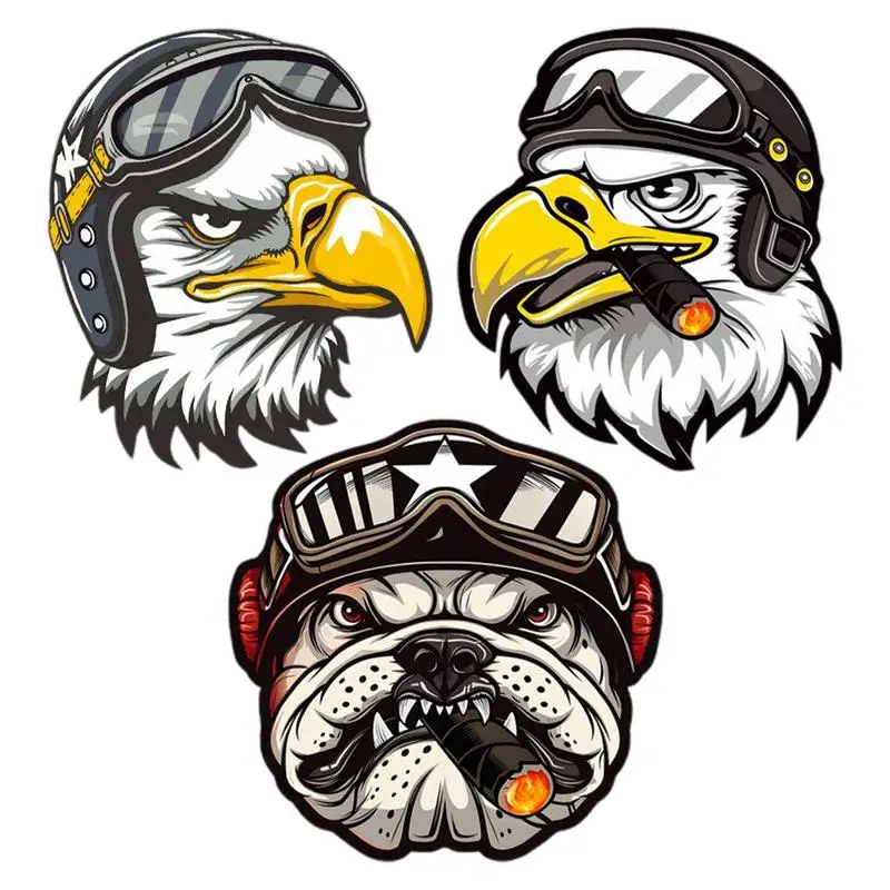 Motorcycle Stickers For Helmets Middle Finger Sticker Decals For Car Truck Black Eagle Paw Embroidery Vintage Car  Stickers