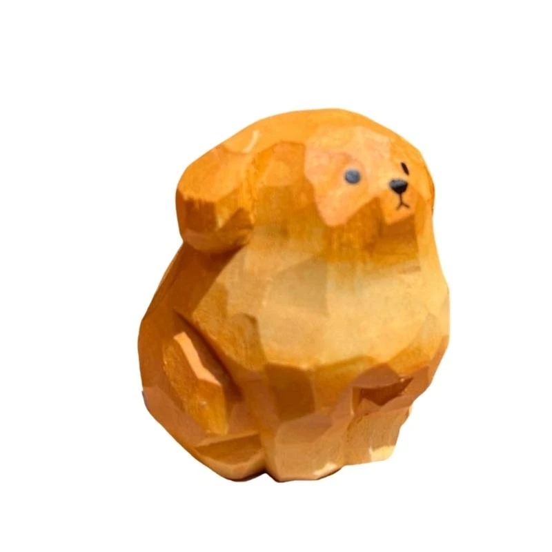 Small Carving Golden Retrievers Desk Ornament for Home Enhancement Miniature Animal Figurine Book Shelf Decors