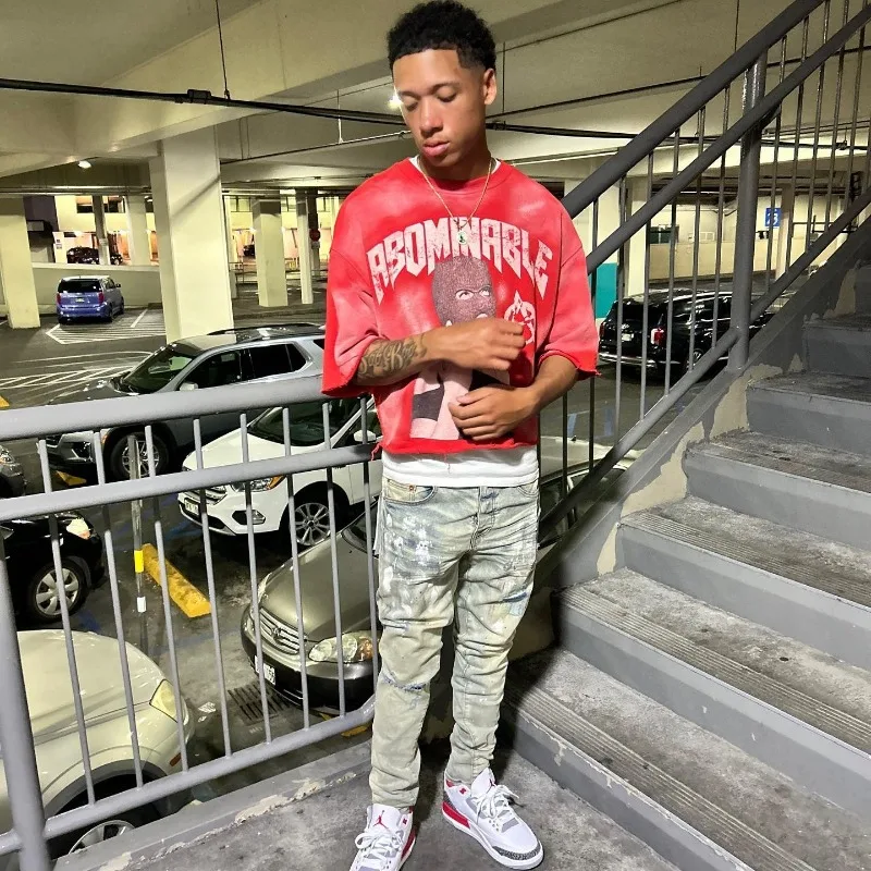 

New Summer High Street Retro Engraved Printed Cotton Short sleeved T-shirt for Men and Women Gothic Harajuku Fashion Top