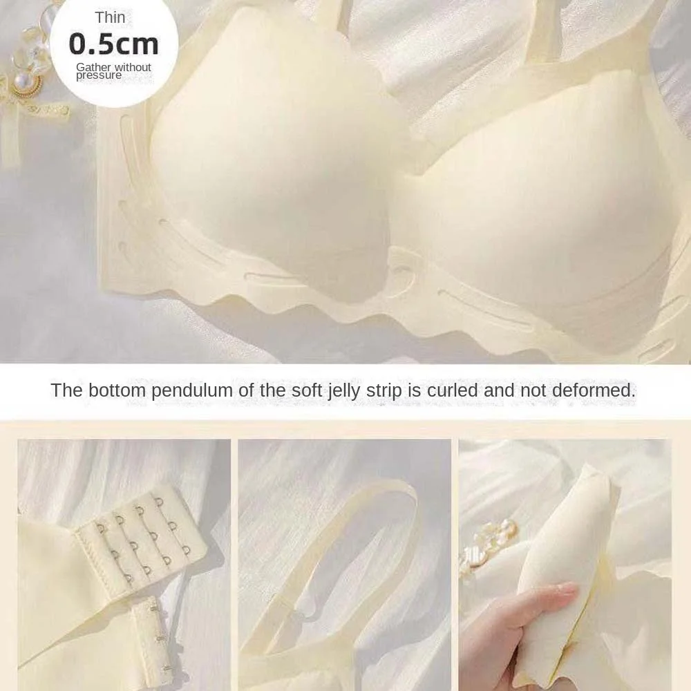 Lingerie Thin Style Wireless Deep V Bra Comfortable Shockproof Women Brassiere Gathered Breasts Soft Seamless Underwear Outdoor