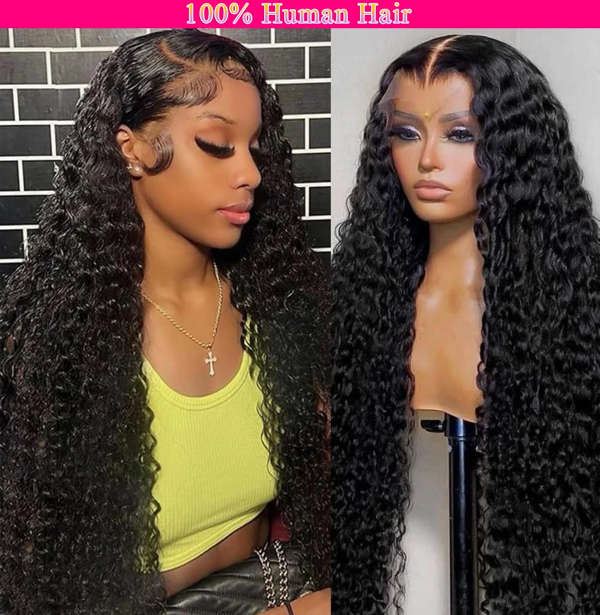 

Парик из 100% натуральных волос Deep Wave, 13x6 HD Lace Frontal, плотность 250%, кудрявый, 13x4, с предварительно выщипанной линией роста волос, натуральный цвет, для женщин