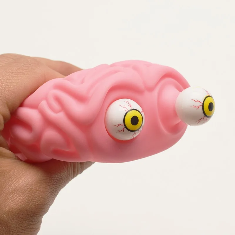 Flippy Brain Squishy Eye Popping Tricky Vomiting Squeeze Toys Stranger Monster Pinch Press Ball Spit Glue Doll Toys Halloween