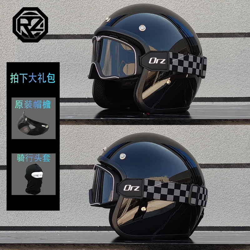 

Персонализированный мотоциклетный шлем ORZ 3/4, мужской и женский модный ретро-шлем, внедорожный гоночный мотоцикл Casco
